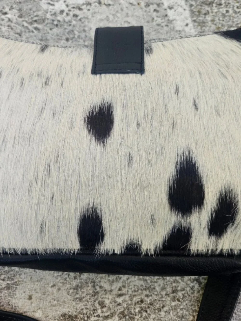 Real Fur Hair Bag Handmade Cross Body Bag Genuine Leather Shoulder Bag Purse New - Picture 8 of 12